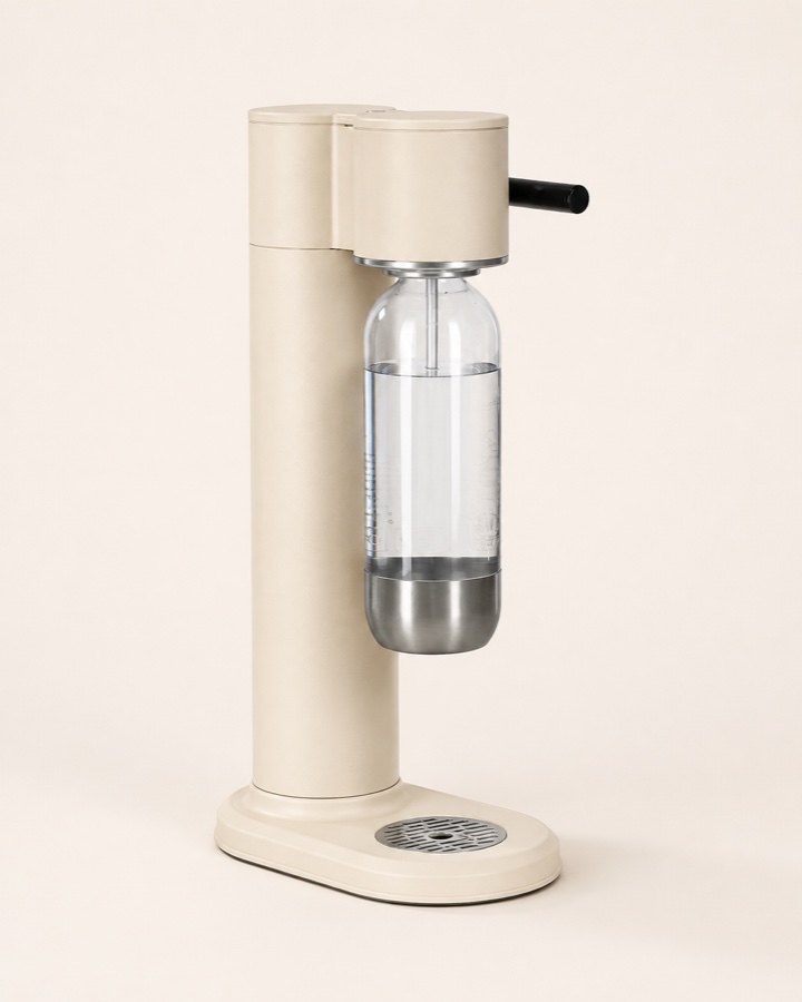 AI-generated Sand Cream soda maker colour concept, not a product photograph